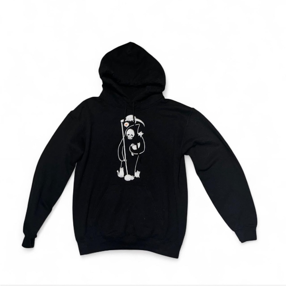 grim reaper with kitties hoodie